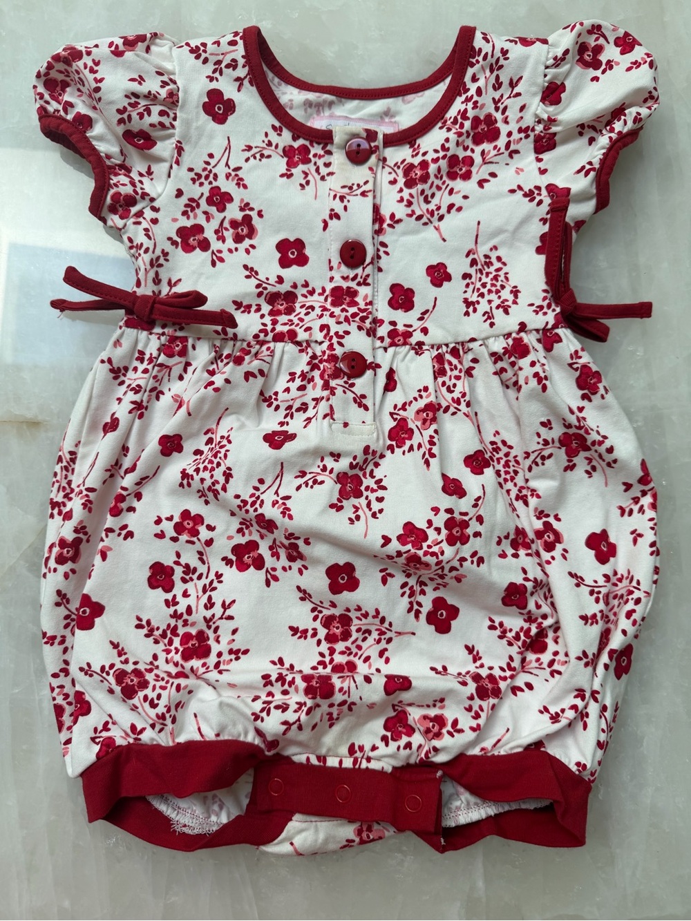 Sweet Honey Floral Romper in Red and White - Kids Accessories